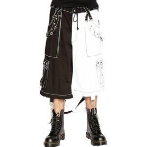 Gothic Bondage Men's Alternative Punk Rock White Emo Shorts